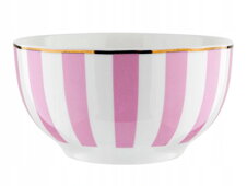 Porcelánová miska 13cm STRIPES ružovo-biela