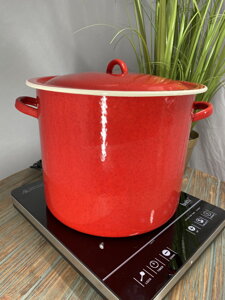 hrniec s pokr. 15L 28cm červený