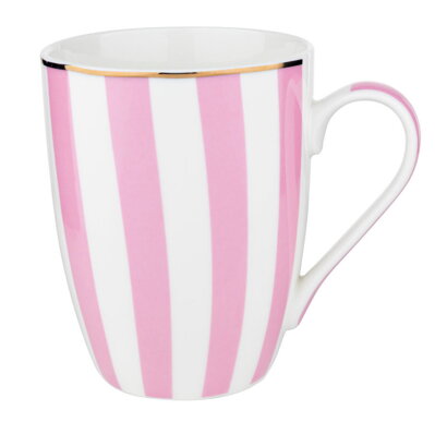 Porcelánový hrnček 340ml STRIPES ružový