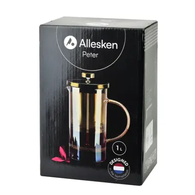 Pretlačacia kanvica french press zlatej farby 1L