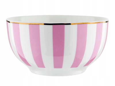 Porcelánová miska 13cm STRIPES ružovo-biela