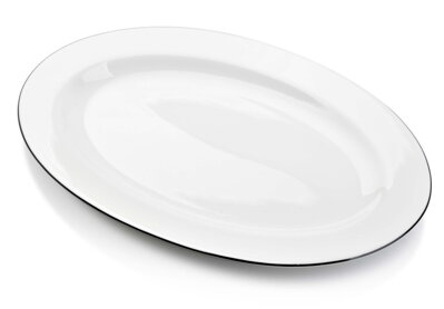 Oválny tanier s čiernym okrajom SIMPLE 22,2x31,7