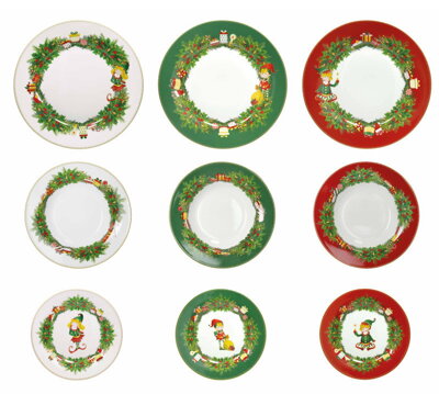 Vianočná tanierová súprava Elfomagia - porcelán 18-dielna